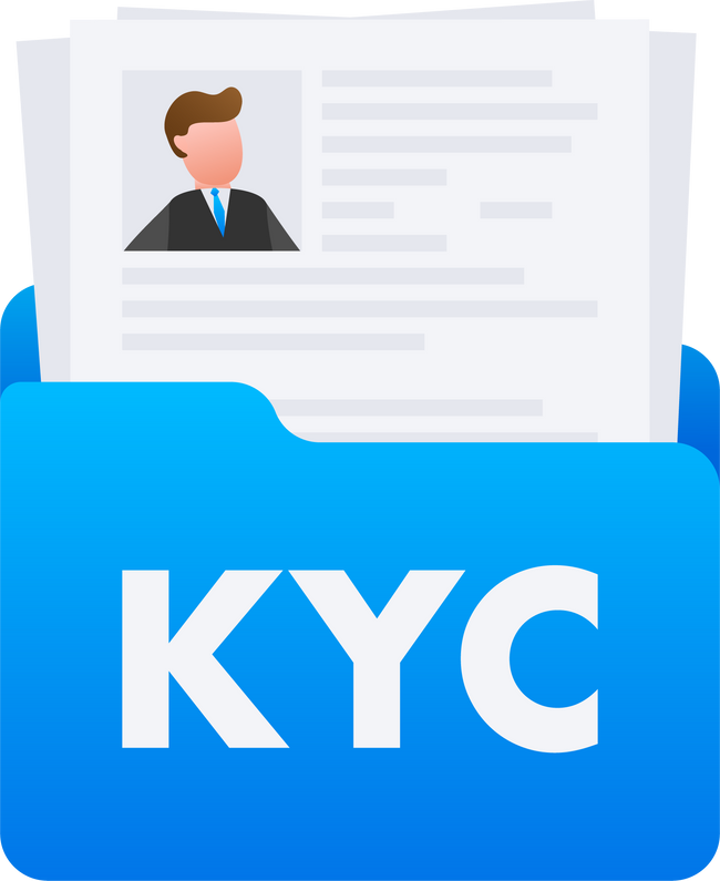 KYC or know your customer. Idea of business identification and finance safety. Vector stock illustration.